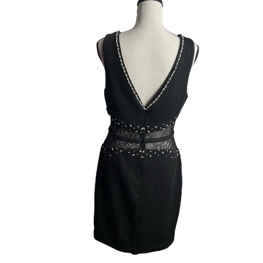 Basix Black Label Lace Beaded BodyCon Dress EUC SZ8 - Picture 7 of 10
